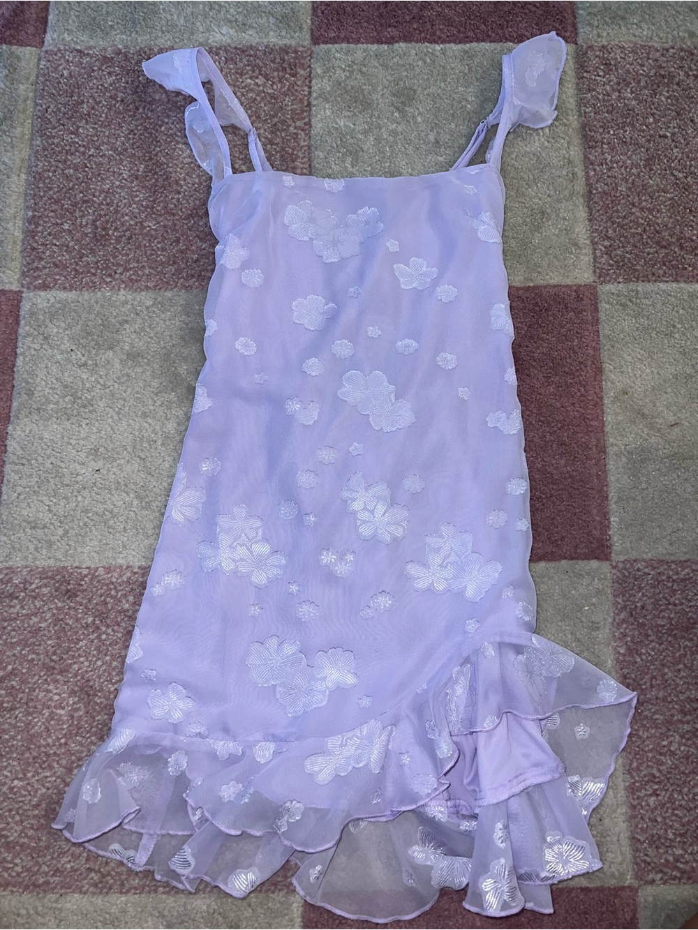Lucy in the Sky Cecelia Chiffon Floral Dress in Lilac
